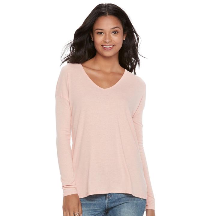 Juniors' So&reg; Double Bar V-back Tunic, Teens, Size: Xs, Lt Orange