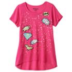 Girls 7-16 Dc Comics Super Hero Girls High-low Splatter Graphic Tee, Girl's, Size: Large, Brt Pink