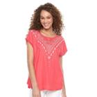 Women's Apt. 9&reg; Embellished Bar Back Tee, Size: Xxl, Med Pink