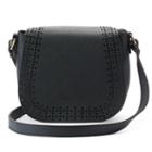Olivia Miller Kaya Perforated Saddle Crossbody Bag, Women's, Black
