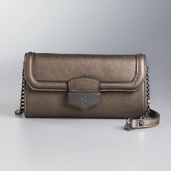 Simply Vera Vera Wang Signature Fold Over Crossbody Bag, Women's, Med Beige