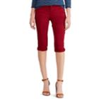 Women's Chaps Cuffed Twill Skimmer Shorts, Size: 8, Red