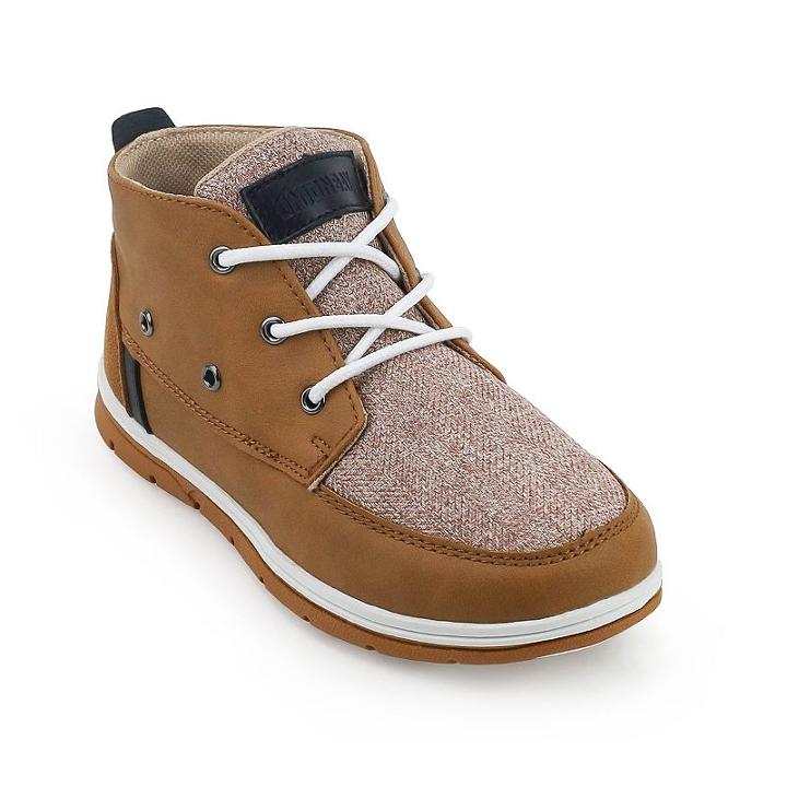 Unionbay Aerospace Boys' High Top Sneakers, Boy's, Size: 4, Lt Brown