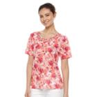 Petite Napa Valley Floral Knotted Top, Women's, Size: Xl Petite, Dark Red