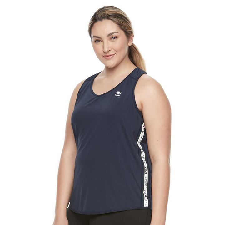 Plus Size Fila Sport&reg; Taping Tank Top, Women's, Size: 1xl, Blue (navy)