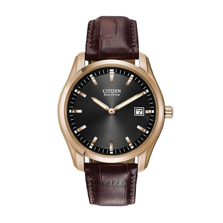 Citizen Men's Eco-drive Leather Watch - Au1043-00e, Size: Large, Brown