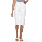 Petite Gloria Vanderbilt Lillian Skimmer Pants, Women's, Size: 6 Petite, White
