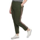 Plus Size Popsugar Constrast-stripe Ankle Pants, Women's, Size: 16 W, Dark Green