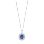 Simply Vera Vera Wang Lab-created Blue & White Sapphire Oval Pendant Necklace, Women's, Size: 18
