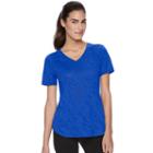 Women's Tek Gear&reg; Easy Burnout V-neck Yoga Tee, Size: Medium, Blue (navy)