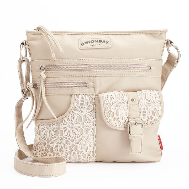 Unionbay Washed Lace Crossbody Bag, Women's, Lt Beige