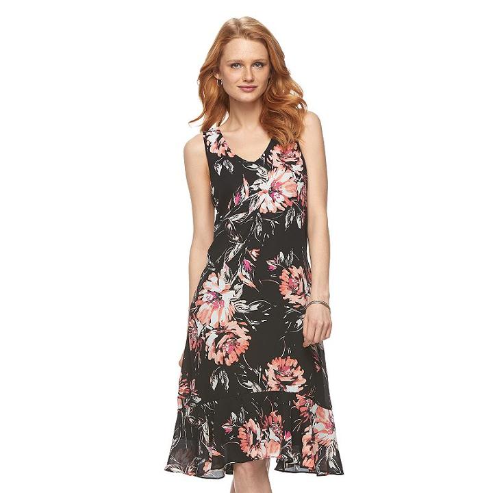 Women's Apt. 9&reg; Flounce Shift Dress, Size: Medium, White Oth