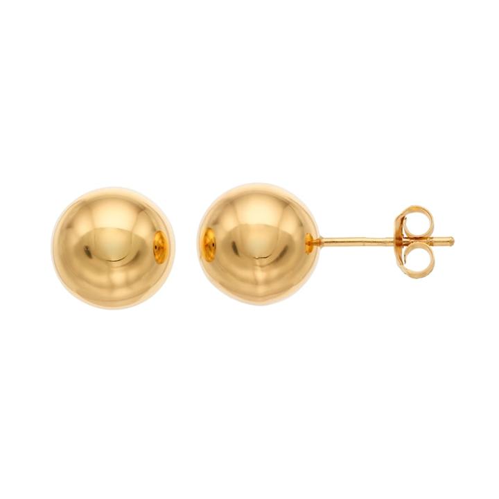 Sterling Silver Ball Stud Earrings, Women's, Yellow