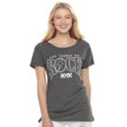 Juniors' Ac/dc Let There Be Rock Graphic Tee, Girl's, Size: Small, Dark Grey