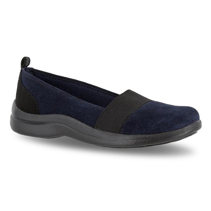 Easy Street Sport Lovey Women's Slip-on Shoes, Size: 8 Wide, Blue (navy)