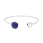 Sterling Silver Lapis Lazuli & Sky Blue Topaz Open Bangle Bracelet, Women's, Size: 7.5