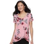 Juniors' Candie's&reg; Knotted Top, Teens, Size: Xs, Pink