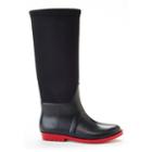 Henry Ferrera French Women's Water-resistant Stretch Rain Boots, Size: 8, Black