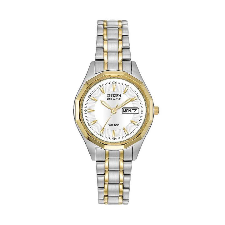 Citizen Eco-drive Women's Two Tone Stainless Steel Watch - Ew3144-51a, Size: Small, Multicolor
