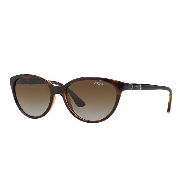 Vogue Vo2894s 56mm Timeless Oval Gradient Polarized Sunglasses With Swarovski Elements, Women's, White Oth
