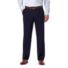 Big & Tall Haggar Premium Classic-fit Stretch Pleated Dress Pants, Men's, Size: 48x29, Blue (navy)