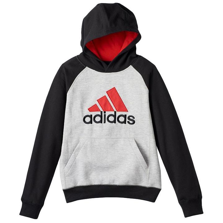 Boys 8-20 Adidas Logo Colorblock Fleece Pullover, Boy's, Size: Large, Grey