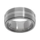 Sti By Spectore Gray Titanium And Sterling Silver Band - Men, Size: 9, Grey