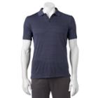 Men's Haggar In Motion Classic-fit Square Pattern Performance Polo, Size: Medium, Med Grey