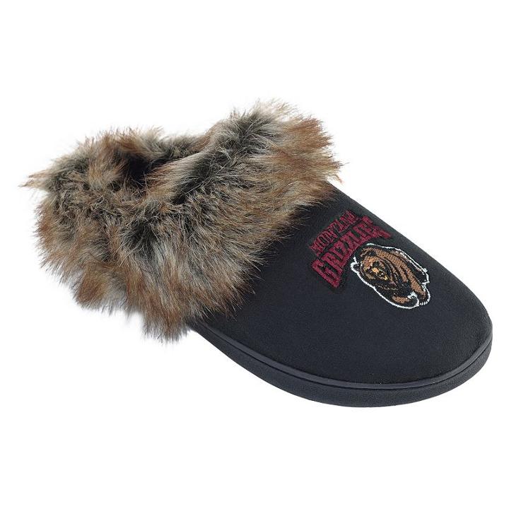 Women's Montana Grizzlies Scuff Slippers, Size: Small, Black