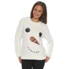 Juniors' Miss Chievous Sherpa Holiday Sweater, Teens, Size: Medium, Natural