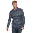 Men's Van Heusen Classic-fit Marled Mixed-stitch Crewneck Sweater, Size: Xxl, Blue