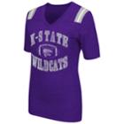 Women's Campus Heritage Kansas State Wildcats Distressed Artistic Tee, Size: Large, Drk Purple