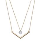 Lc Lauren Conrad Layered Simulated Crystal & Chevron Necklace, Women's, Gold