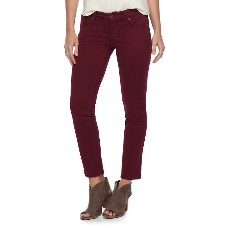 Petite Sonoma Goods For Life&trade; Twill Straight-leg Pants, Women's, Size: 8p - Short, Med Red