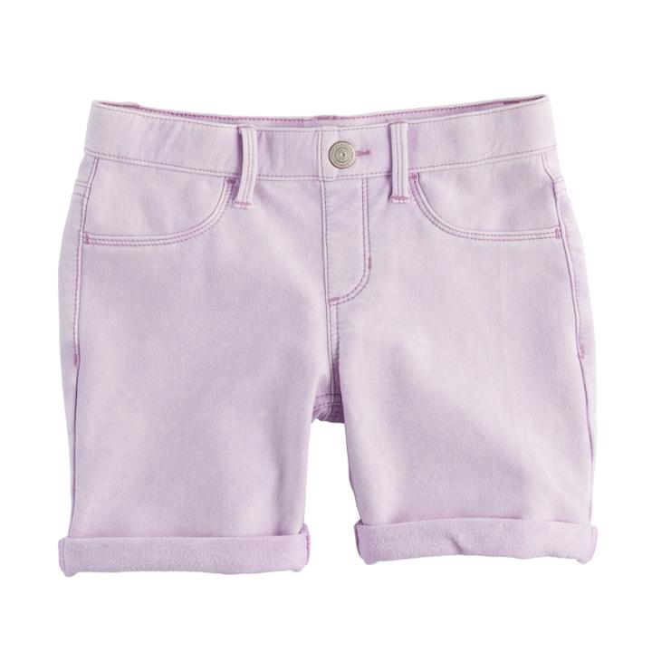 Girls 7-16 & Plus Size So&reg; Rolled Cuff Midi Shorts, Size: 16 1/2, Lt Purple