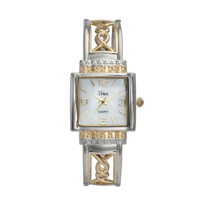 Vivani Women's Two Tone Bangle Watch, Size: Small, Multicolor
