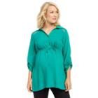 Maternity Oh Baby By Motherhood&trade; Roll-cuff Tunic, Women's, Size: Large, Brt Green