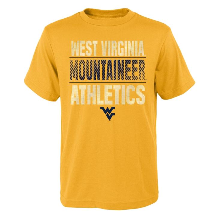 Boys' 4-18 West Virginia Mountaineers Light Streaks Tee, Size: 12-14, Gold