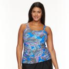 Plus Size Croft & Barrow&reg; Tummy Slimmer D-cup Tankini Top, Women's, Size: 26 W, Med Blue