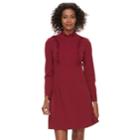 Women's Sharagano Ruffle Mockneck A-line Dress, Size: 6, Med Red