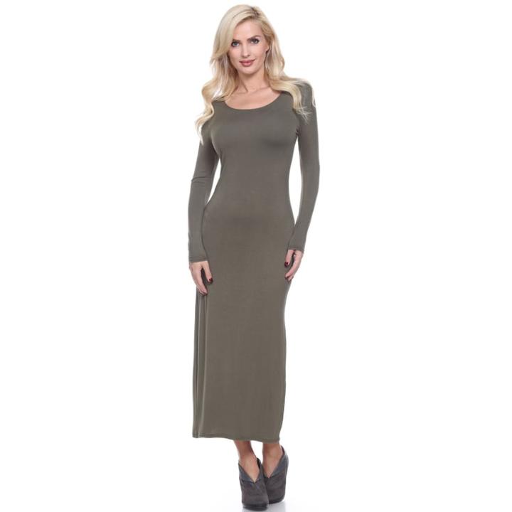 Women's White Mark Solid Maxi Dress, Size: Small, Green Oth