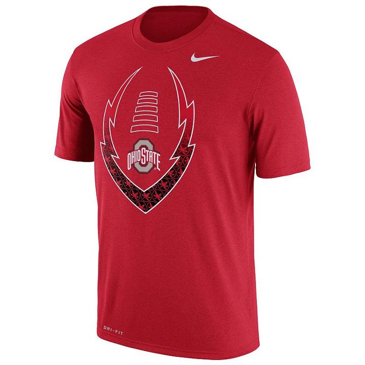 Men's Nike Ohio State Buckeyes Legend Football Icon Dri-fit Tee, Size: Medium, Multicolor