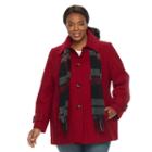 Plus Size Tower By London Fog Wool Blend Scarf Jacket, Women's, Size: 3xl, Med Red