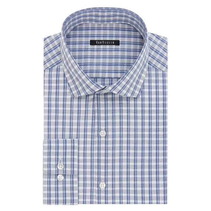 Men's Van Heusen Fresh Defense Slim-fit Dress Shirt, Size: 17-32/33, Blue Other