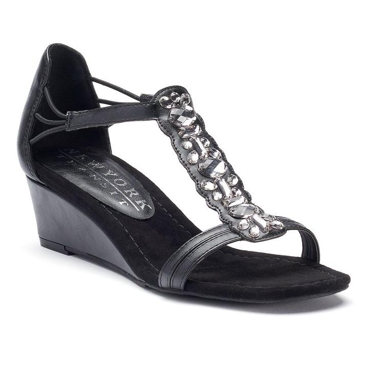 New York Transit Kindred Spirit Women's Wedge Sandals, Size: Medium (10), Black