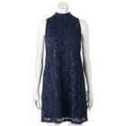 Women's Tiana B Embellished Lace Dress, Size: 10, Blue (navy)