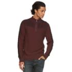 Men's Rock & Republic Plated Mockneck Sweater, Size: Medium, Dark Red