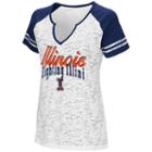 Women's Campus Heritage Illinois Fighting Illini Notch-neck Raglan Tee, Size: Xxl, White Oth