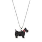 Silver Tone Crystal Scottie Dog Pendant Necklace, Women's
