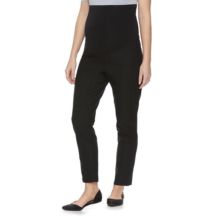 Maternity A:glow Belly Panel Skinny Ankle Pants, Women's, Size: 10-mat, Black